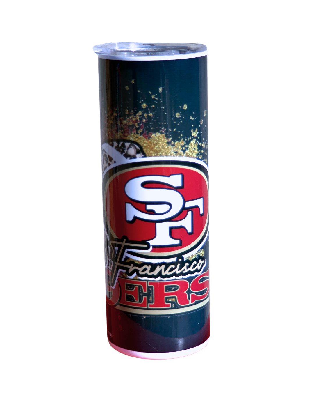 49ers Football Tumbler- Cheetah Print