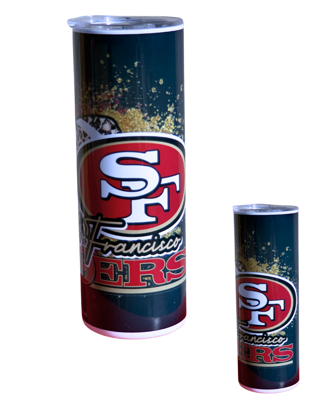49ers Football Tumbler- Cheetah Print
