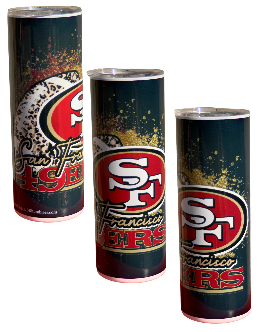 49ers Football Tumbler- Cheetah Print