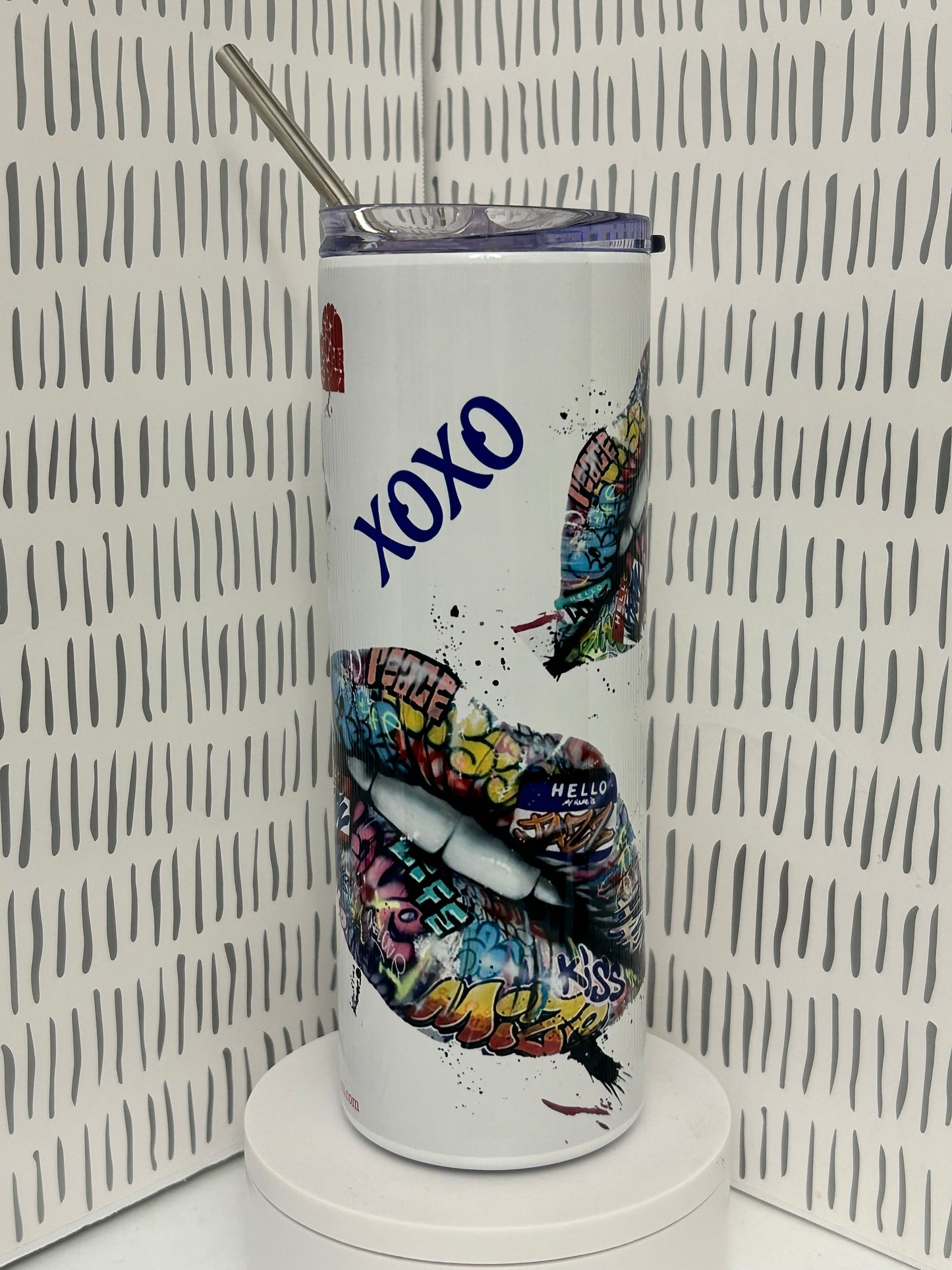 Lips and Love -white tumbler 20oz