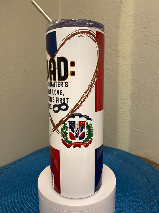 Dad with Dominican Republic flag tumbler
