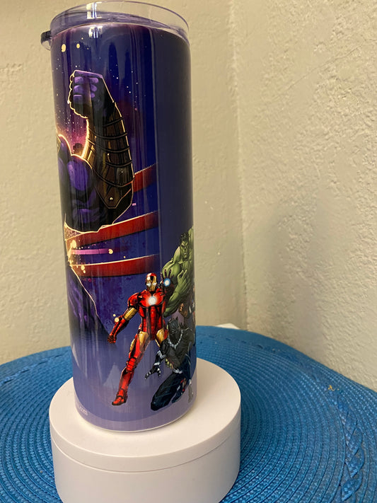 Thanos with Super hero friends tumbler